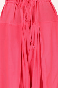 Pink Solid Rayon Relaxed Fit Ankle Length Salwar