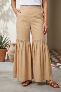 Gold Yarn Dyed Foil Printed Ankle Length Sharara