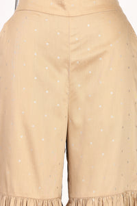 Gold Yarn Dyed Foil Printed Ankle Length Sharara