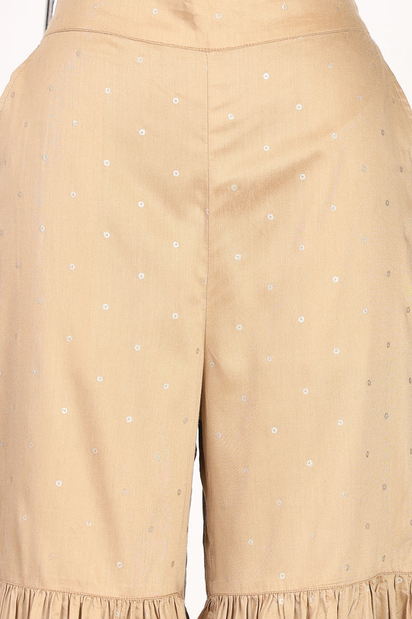 Gold Yarn Dyed Foil Printed Ankle Length Sharara