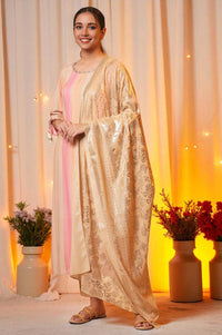 Gold Floral Printed Dupatta