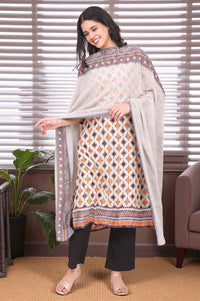 Orange and Black Abstract Printed Georgette Dupatta