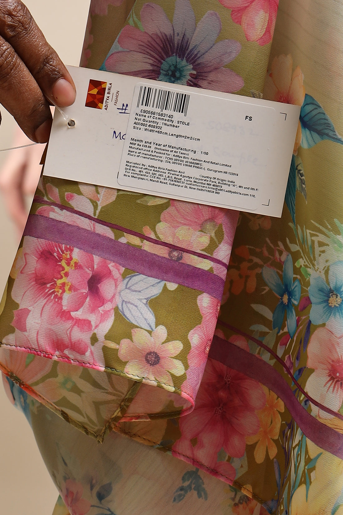 Multi-coloured Floral Printed Georgette Dupatta