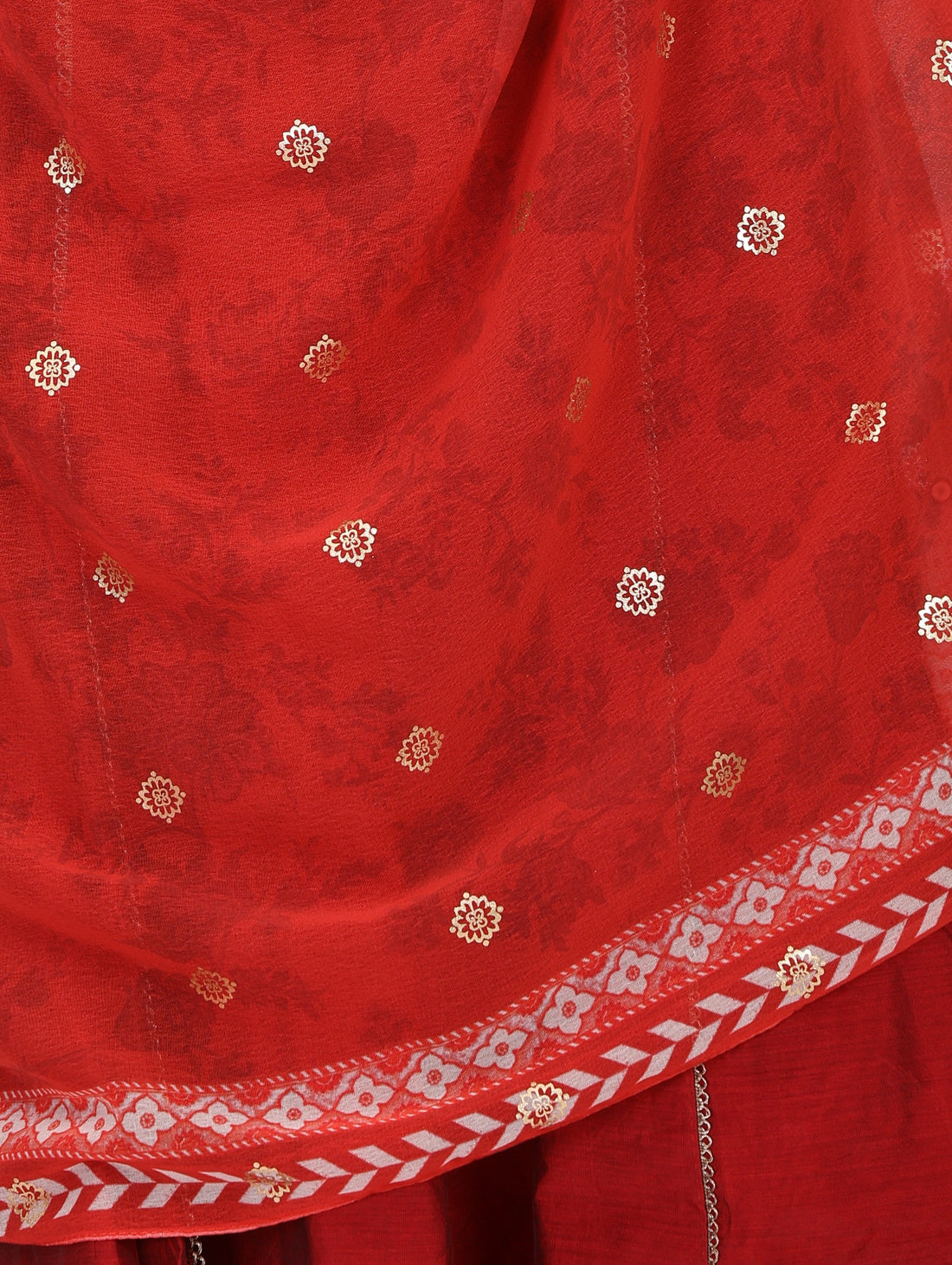 Red Ethnic Motifs Printed Georgette Dupatta