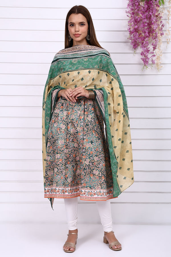 Multicolor Abstract Printed Pure Cotton Dupatta