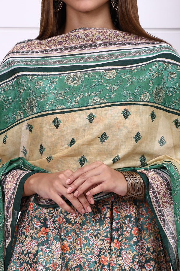 Multicolor Abstract Printed Pure Cotton Dupatta