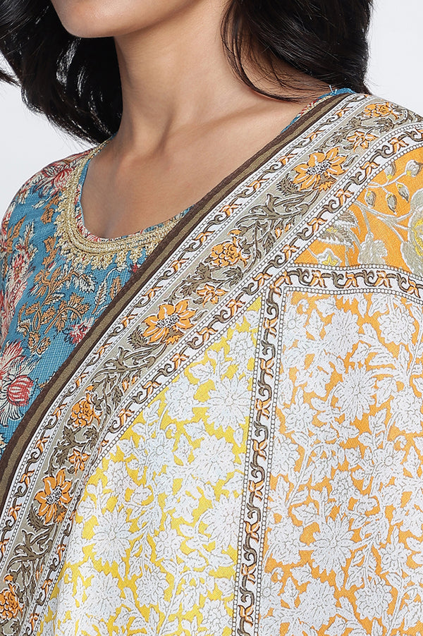Multicolor Printed Pure Cotton Dupatta