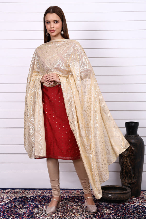 Gold Foil Printed Dupatta
