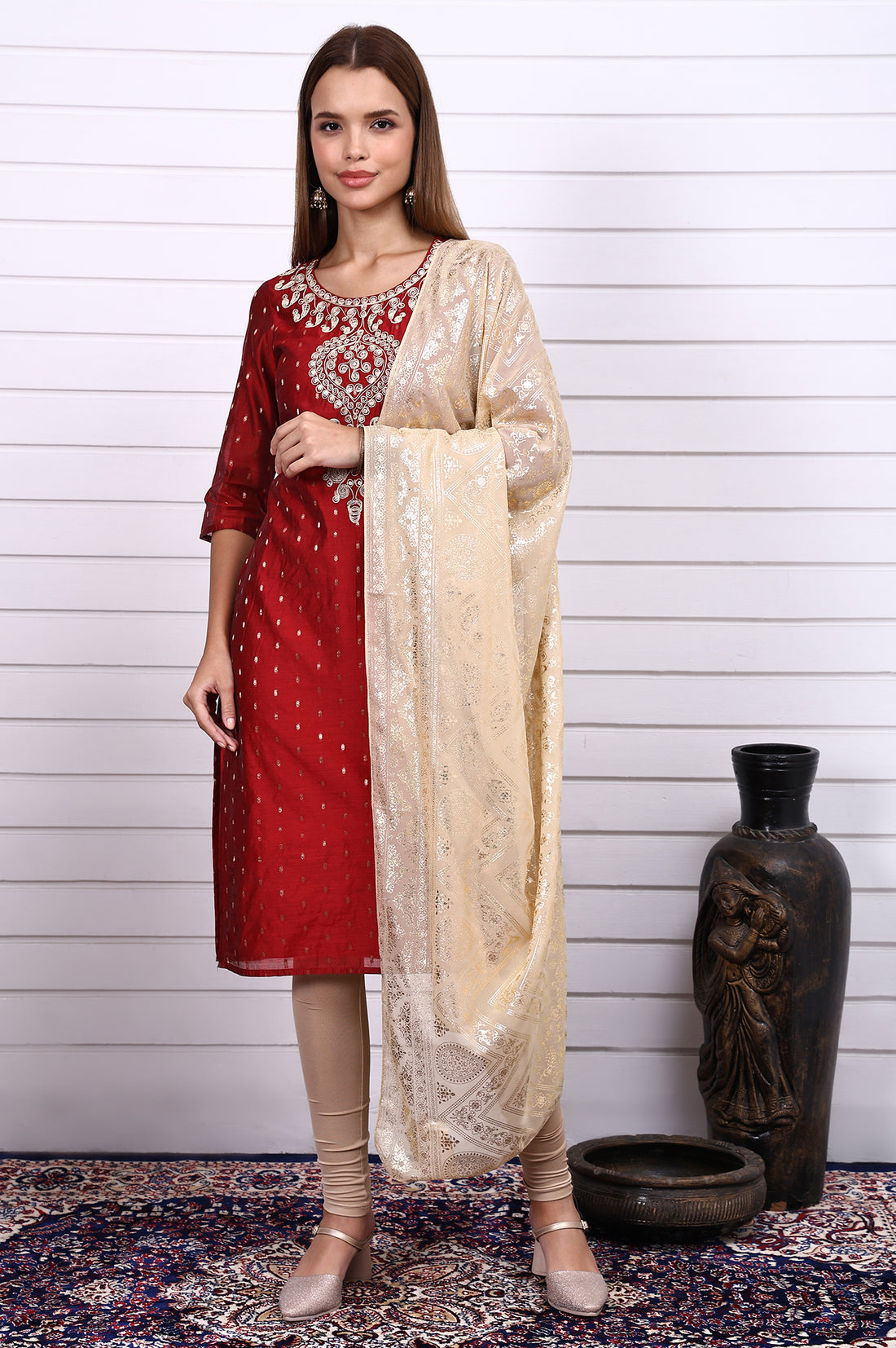 Gold Foil Printed Dupatta