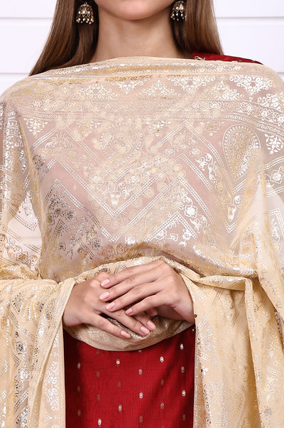 Gold Foil Printed Dupatta