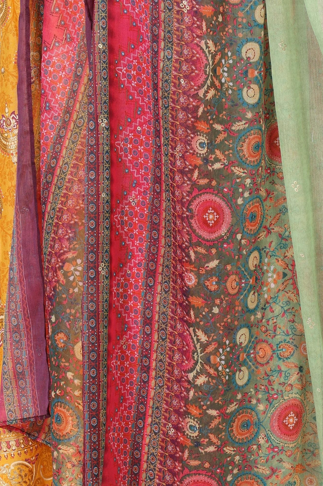 Multicolor Floral Foil Printed Chiffon Dupatta