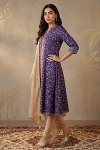 Gold Floral Foil Printed Georgette Dupatta