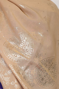 Gold Floral Foil Printed Georgette Dupatta