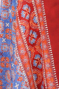 Blue Floral Printed Georgette Dupatta