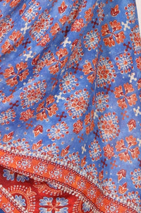 Blue Floral Printed Pure Cotton Dupatta