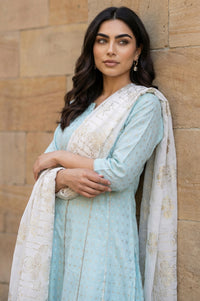White Floral Foil Printed Georgette Dupatta