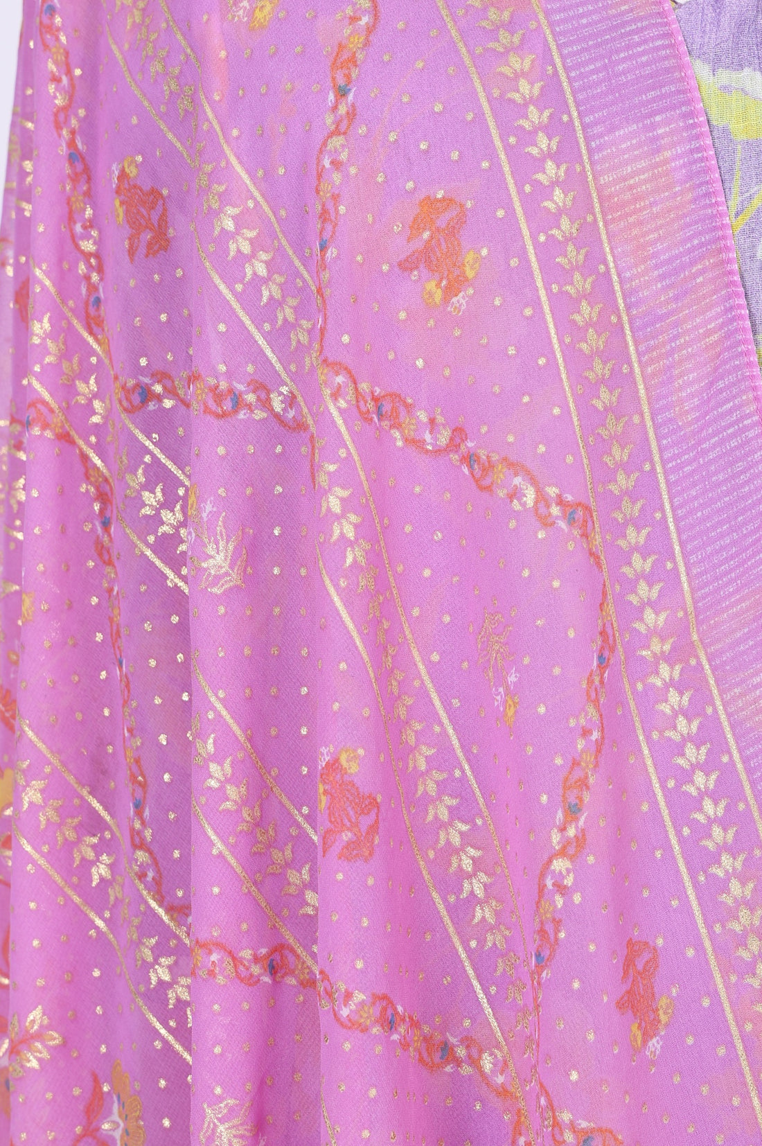 Light Pink Geometric Printed Chiffon Dupatta