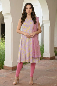 Light Pink Geometric Printed Chiffon Dupatta
