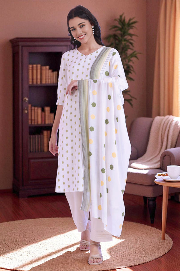 White Dyed Rayon Dupatta