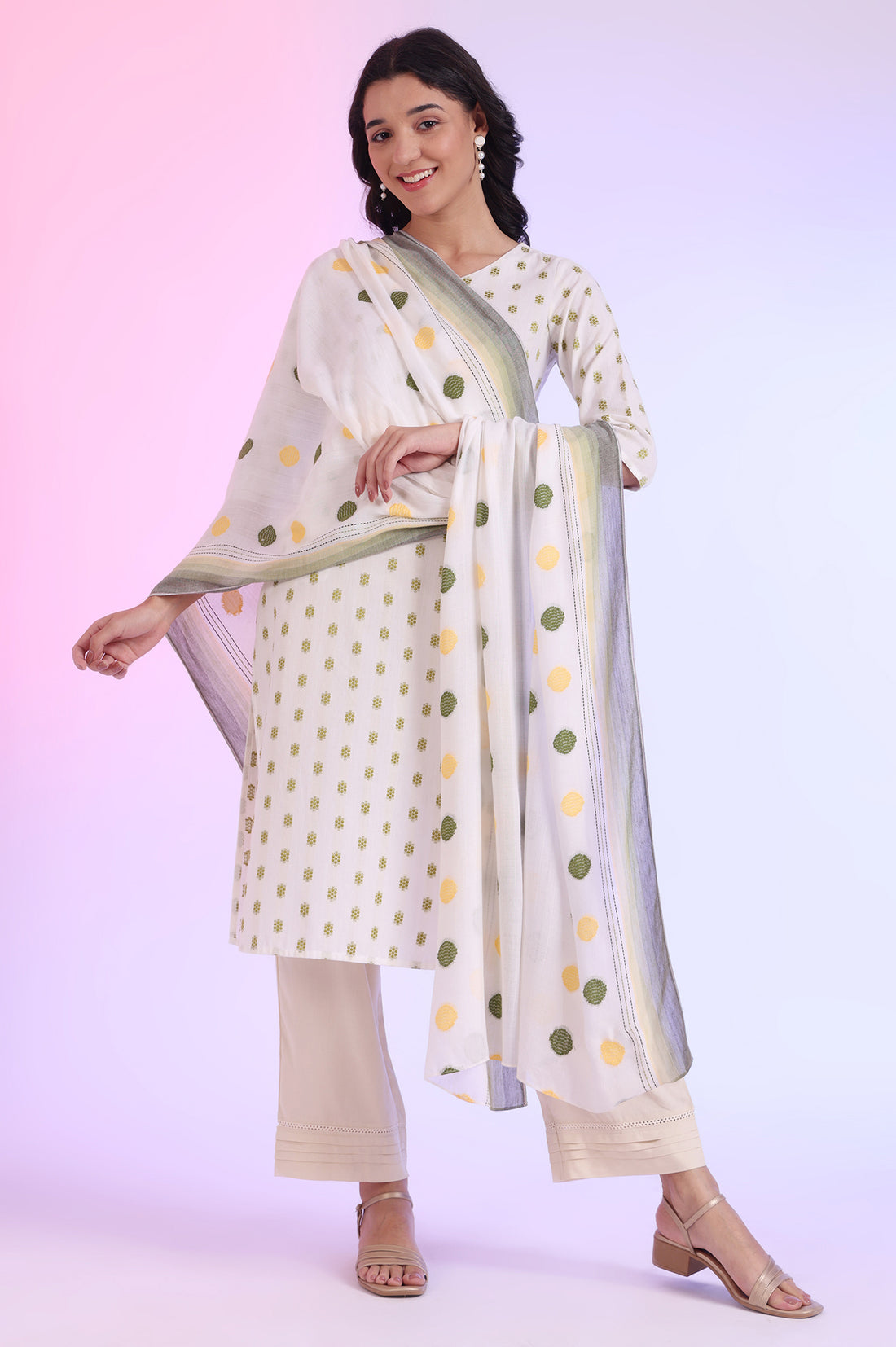 White Dyed Rayon Dupatta