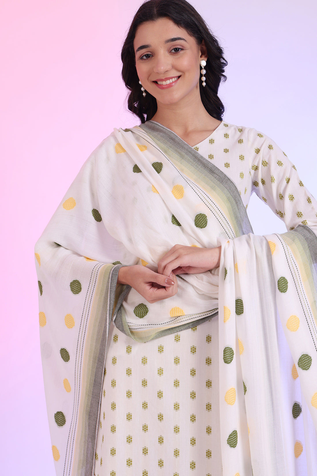 White Dyed Rayon Dupatta