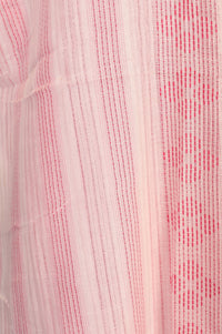 Pink Yarn Dyed Striped Pure Cotton Dupatta