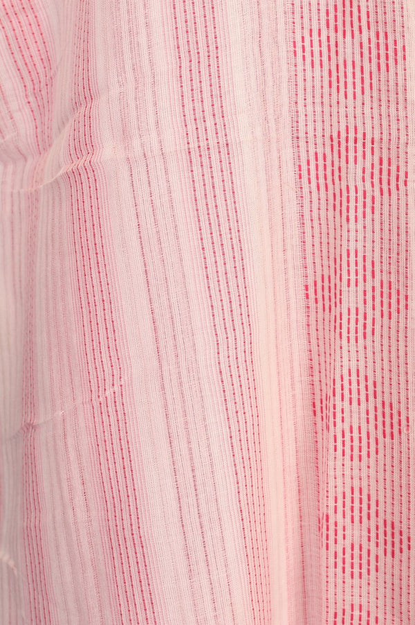 Pink Yarn Dyed Striped Pure Cotton Dupatta