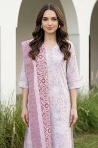 Purple Floral Printed Pure Cotton Stole