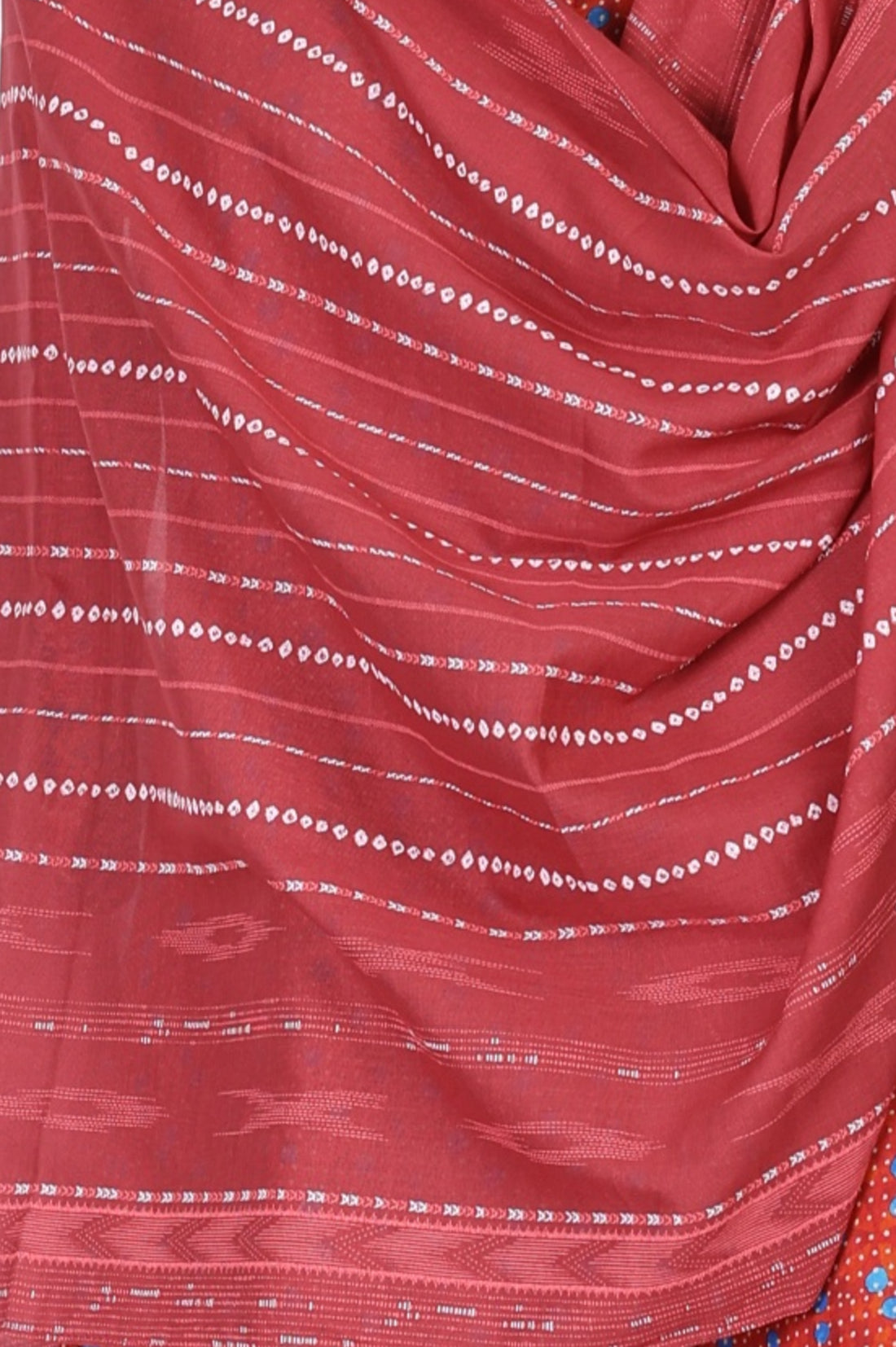 Maroon Stripe Printed Pure Cotton Stole