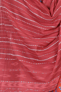 Maroon Stripe Printed Pure Cotton Stole