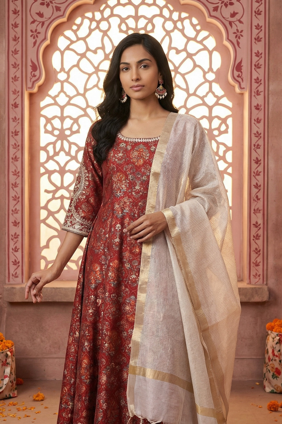 Off White Yarn Dyed Solid Tassels Dupatta