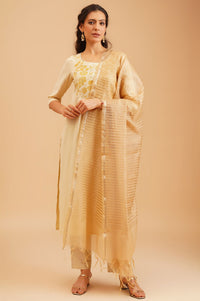 Gold Zari Striped Dupatta