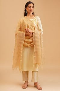 Gold Zari Striped Dupatta