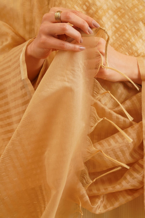 Gold Zari Striped Dupatta