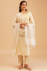 Off White Zari Dupatta