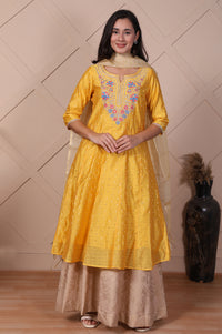 Beige Textured Cotton Blend Dupatta