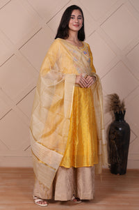 Beige Textured Cotton Blend Dupatta