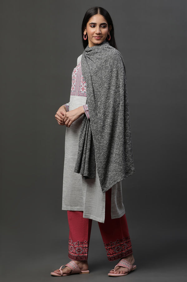 Grey Textured Stole
