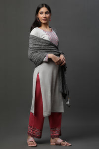 Grey Textured Stole