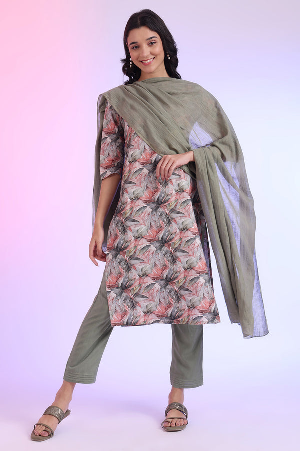 Green Dyed Pure Cotton Dupatta