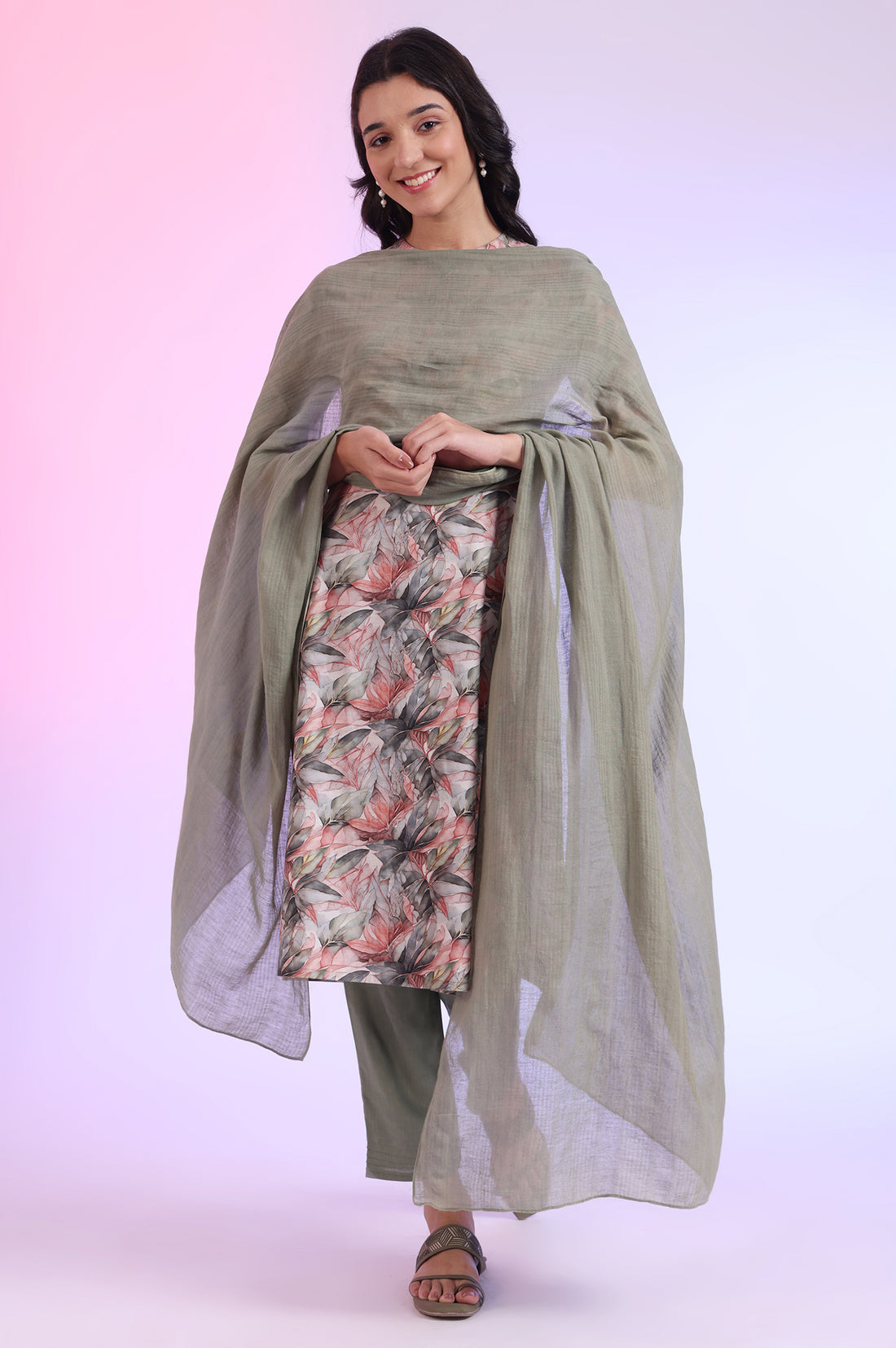 Green Dyed Pure Cotton Dupatta