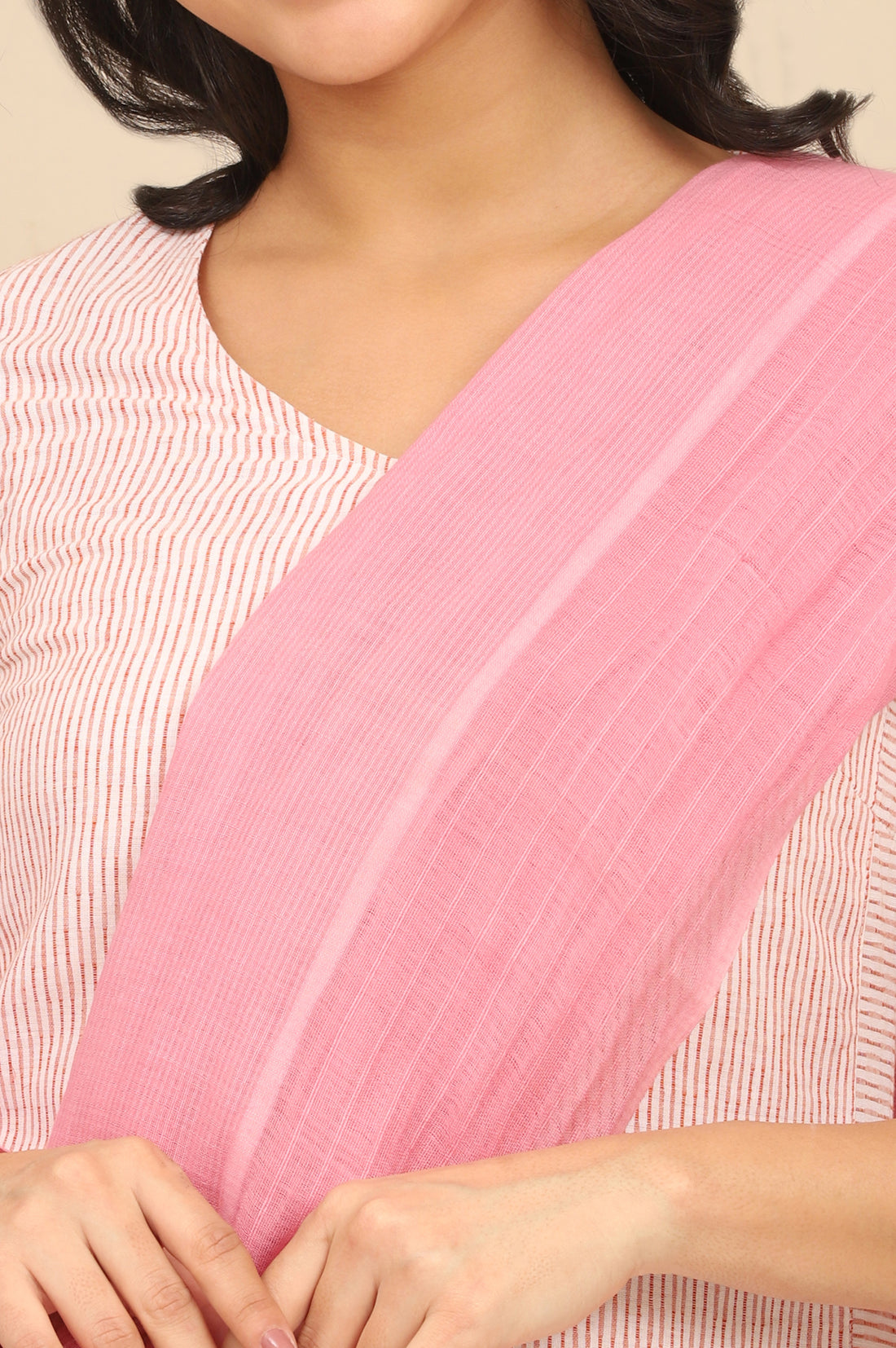 Pink South Cotton Stripe Dupatta