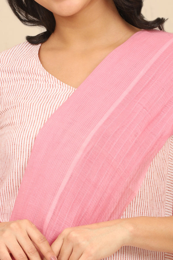 Pink South Cotton Stripe Dupatta