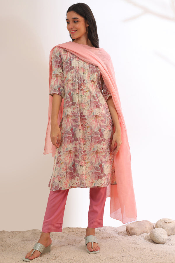 Pink Dyed Pure Cotton Dupatta