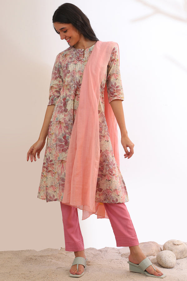 Pink Dyed Pure Cotton Dupatta