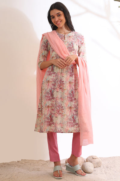 Pink Dyed Pure Cotton Dupatta
