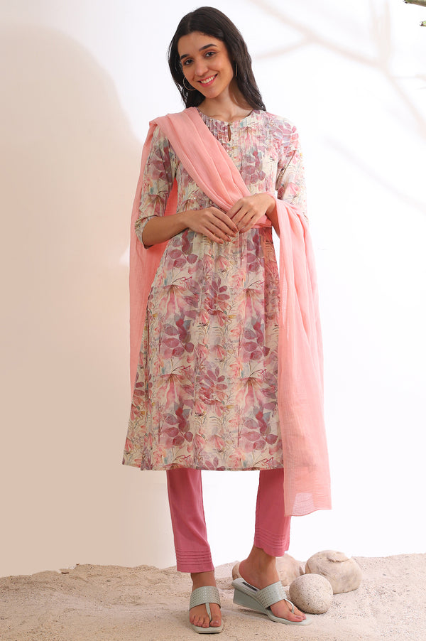 Pink Dyed Pure Cotton Dupatta