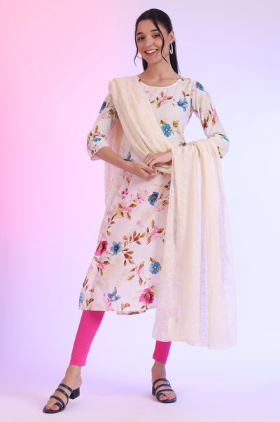 Embroidered Schiffli Kota Dupatta