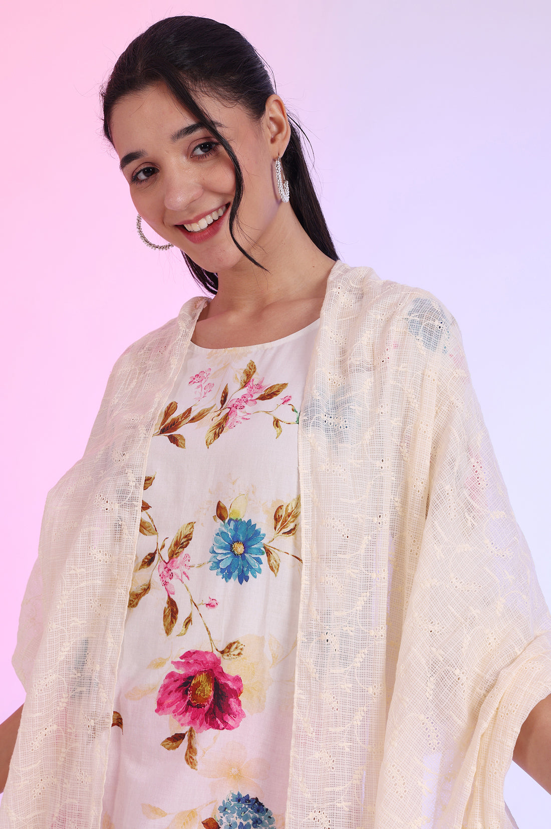 Embroidered Schiffli Kota Dupatta