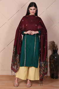 Maroon Embroidered Shawls